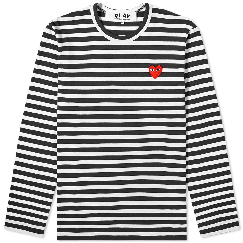 Comme Des Garcons Play Long Sleeve Heart Logo Tee